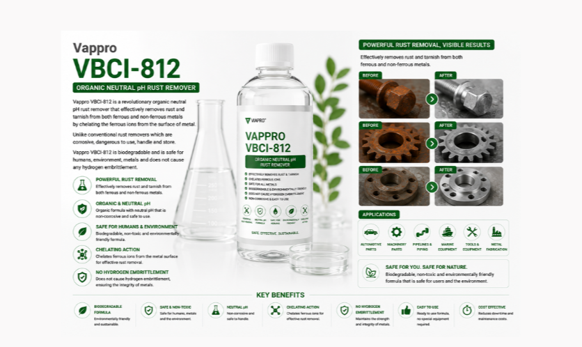Vappro VBCI 812G Organic Neutral pH Gel Rust RemoverVappro VBCI 812 Organic Neutral pH Rust Remover