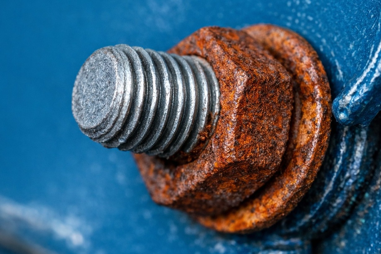 Dissimilar metals contact causing accelerated galvanic corrosion