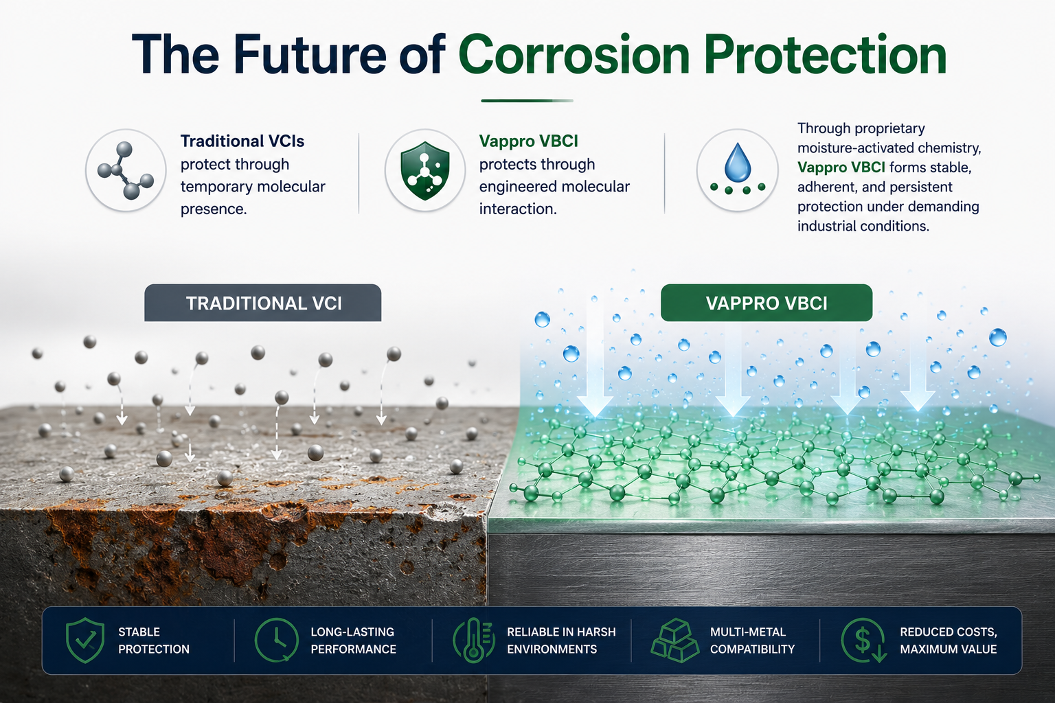 Engineered molecular interaction for the future of corrosion protection