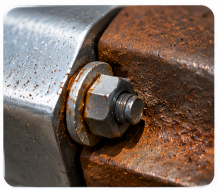 Crevice corrosion occurring in oxygen-starved shielded metal joints