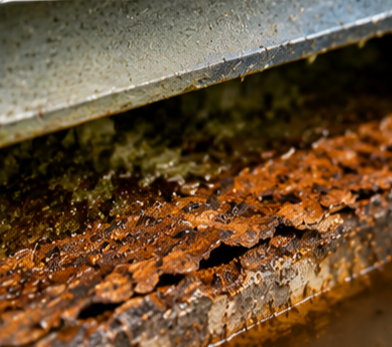 Under-deposit corrosion underneath dirt scale and sediment layers