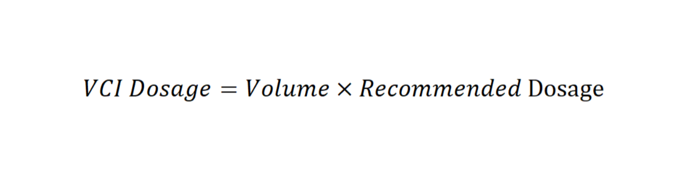 Enclosed Volume VCI Inhibitor Dosage Calculation Diagram